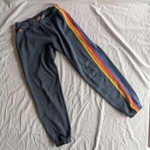 Aviator Nation Dark Gray Joggers with Multicolor Stripe
